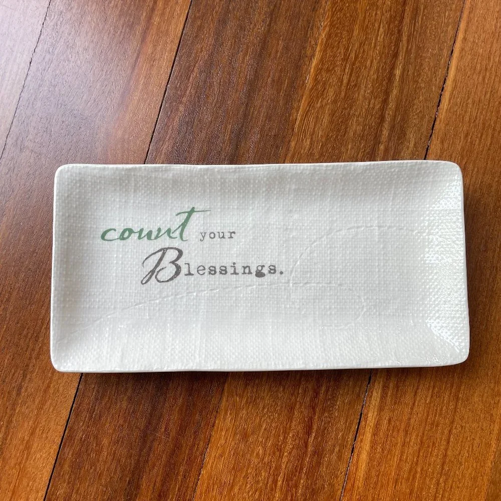 NEW Count Your Blessings Ceramic Trinket Tray from Inspire Me / Dept 56
